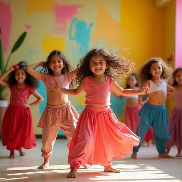 Kids enjoying Bollywood dance workshop