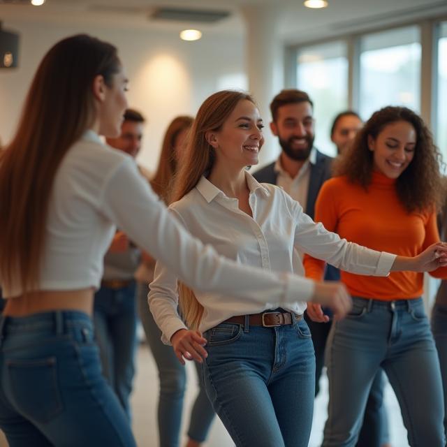 Corporate team building dance session